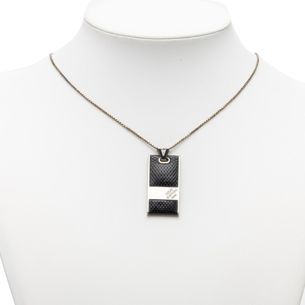 LOUIS VUITTON Black Damier Necklace - Picture 5 of 5